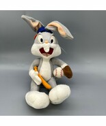 Vtg Bugs Bunny Plush 16&quot; Baseball Player Hat Bat Looney Tunes Stuffed An... - $25.79 CAD