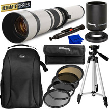 ULTIMAXX 650-1300mm f/8 Super Zoom Lens for Canon EF + Filter Kit + Backpack - £211.64 GBP