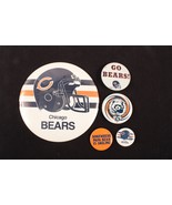 5 Chicago Bears Pinbacks 6 inch Diameter a Papa Bear 75th Anniversary - €18,66 EUR