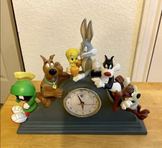 1998 Warner Bros Cartoon Network Figural Mantle Clock Scooby Looney Tunes AS IS - £78.21 GBP
