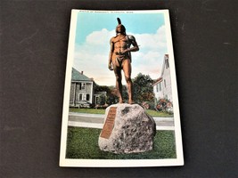 Statue of Massasoit -Plymouth, Massachusetts- Unposted 1900s Postcard. - £9.96 GBP
