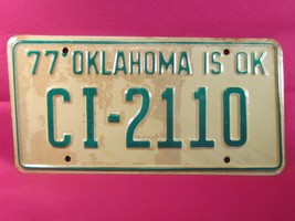 LICENSE PLATE Car Tag 1977 OKLAHOMA CI 2110 Unissued CIMARRON COUNTY [N16] - $11.52