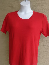  Being Casual Large Cotton Blend Fine Ribbed S/S Crew Neck Tee Top  Red - $11.39