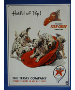 Texaco Hatful of Pep Dalmation Dog Fireman Gasoline Vintage Look Metal S... - £22.13 GBP