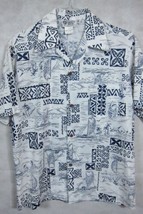 VINTAGE 70s Liberty House by Napili Island Theme Blue and White Hawaiian... - £91.37 GBP