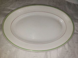 Grindley Hotelware Made in England Large Platter Green/Red Stripes - $4.95