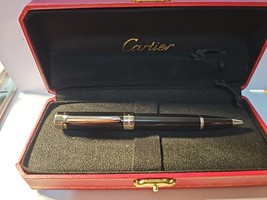 Cartier Luxury ballpoint pen black and silver new in red box and manual - $131.49