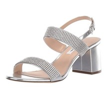 Nina Womens 7.5 M Silver Naomi Black Heel Sandals NIB ZJ9 - £32.95 GBP