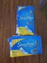 Stayfree Maxi Regular Pads For Women Wingless 10 Pads Each Lot Of 2 - $377.40 MXN