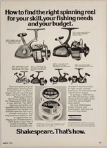 1976 Print Ad Shakespeare Fishing Reels 6 Models Shown Columbia,South Carolina - $17.08