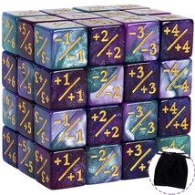 48 Pcs Token Dice Counters Magic The Gathering Glitter Sparkle Dice Marble Cube  - £22.02 GBP