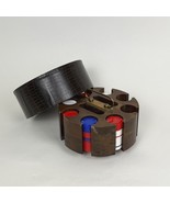 Mid-Century Poker Caddy Case with Handle &amp; Cover Includes Poker Chips - $370.14 MXN