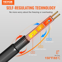 Self-Regulating Pipe Heating Cable 50FT 5W/FT Heat Tape for Pipes Roof - $51.43