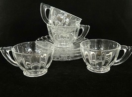 Vintage Heisey Crystolite Lot of 4 Clear Glass Cups and Saucers - £17.73 GBP