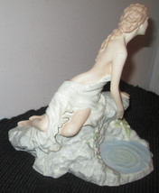 RARE Lenox DAYBREAK Woman Girl on Rock Sitting Pond Porcelain Figurine - £59.14 GBP