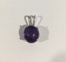 Sterling Silver Women&#39;s Pendant With Amethyst February Birthstone Stone - $48.00