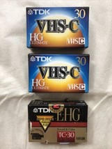 TDK camcorder VCR tapes lot of 3 factory-sealed - £12.38 GBP