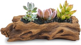 Dahlia Driftwood Stump Log Concrete Planter/Succulent Pot/Plant Pot, 7.8L X 4.3W - £28.85 GBP