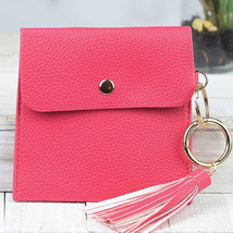 Snap Pouch Key Ring Tassel Hot Pink - £11.07 GBP