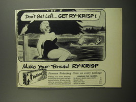 1953 Ry-Krisp Crackers Ad - cartoon by Richard Taylor - Don&#39;t get left - £14.50 GBP