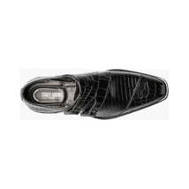 25458 Stacy Adams Leather Shoes Toscano Double Monk Strap Black Navy image 7