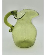 Jamestown Avacado Green Crackle Glass Miniature Pitcher - $729.60 MXN