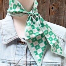 Green Checkered Western Skinny Cowgirl Mini Wild Rag Scarf Necktie - $18.81