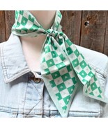 Green Checkered Western Skinny Cowgirl Mini Wild Rag Scarf Necktie - $345.47 MXN