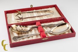 EPNS W.A Sheffield Salad Set &amp; Rogers MFG Spoon &amp; WA India Ice Tongs - $141.66