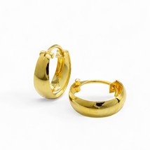 Ethnic Indian hinged hoop Men Women  EARRINGS 18k Solid Yellow Gold - £141.89 GBP+