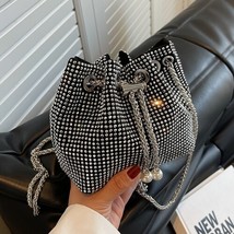 Bright Drawstring Bucket Bags 2022 Fashion Designer Women&#39;s Mini Chain Handbags  - £38.16 GBP