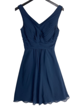 Azazie Women&#39;s Size S Blue A-Line Dress Formal Cocktail Short Polyester Lined - £8.80 GBP