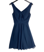 Azazie Women&#39;s Size S Blue A-Line Dress Formal Cocktail Short Polyester ... - $15.57 CAD