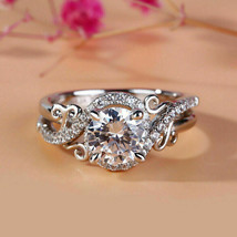 2.50CT Round Lab Created Diamond Engagement Wedding Ring 14K White Gold Finish - £102.06 GBP