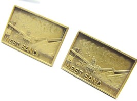 West Sand Pit 1/20 12Kt Yellow Gold Filled Cufflinks Rectangle - £33.10 GBP