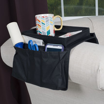 6 Pocket Arm Rest Organizer W/ Table-Top Chair Couch Remote Holder - £21.63 GBP