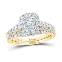 14kt Yellow Gold Princess Diamond Bridal Wedding Ring Band Set 1 Cttw - £1,507.37 GBP