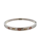 Marathon Vintage Sterling Etched Floral Ornate Slide Hinge Bangle Bracelet - $87.70 CAD