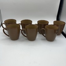 Sango Roma Caramel Coffee Mugs Tea Cups Brown/Tan  Glazed 4815  Set Of 7 - £21.23 GBP
