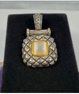 Premier Designs Alabaster Two Tone Pendant Mother of Pearl Charm - $26.61 CAD