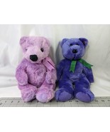 Ty Beanie Buddies Purple Bear Plush Lot 1999 2000 Stuffed Animal Toy - £11.54 GBP