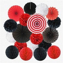 Party Pizazz Hanging Decor Set - Tissue Pom Poms, Flower Fans, Honeycomb... - $41.57