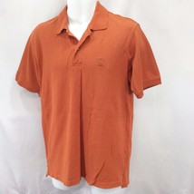 IZOD Shirt Short Sleeve Mens Orange Rust Pull Over Size M Medium Cotton - £7.82 GBP