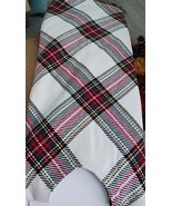 Ashland 48&quot; Christmas Tree Skirt white plaid new with tags felt lined - $33.61 CAD