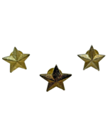 Vintage Lot of 3 Goldtone 5 Point Star Tie Tac Lapel Pins 1 Inch - £8.03 GBP