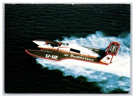 Miss Budeweiser Hydroplane Boat w 1980 Schedule UNP Continental Postcard Z6 - £5.41 GBP