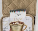 Set of 2 Same Printed Jumbo Pot Holders (7&quot;x8&quot;) STACK OF COFFEE CUPS &amp; S... - $8.90