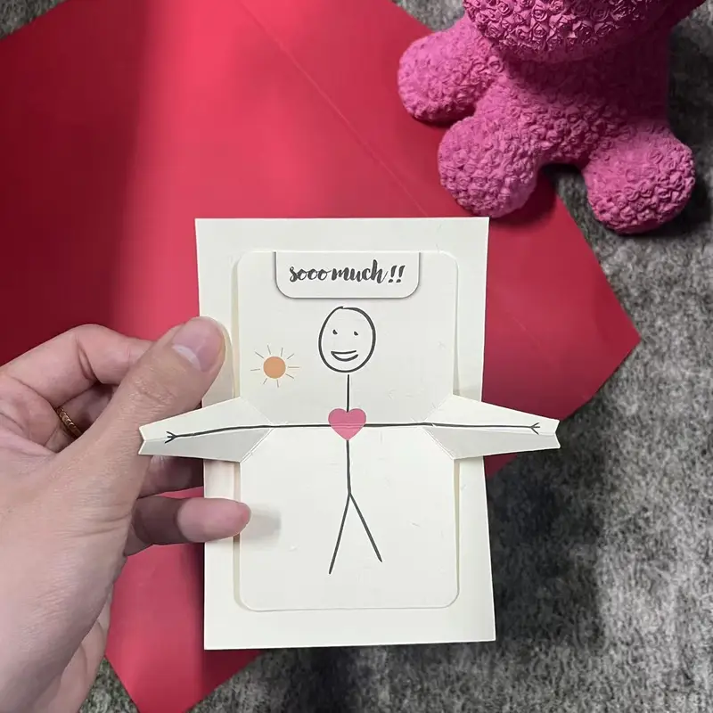 2025 Romantic 3D Pop-Up Hug Greeting Card - DIY Message, Perfect for Val... - $13.80 CAD