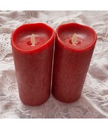 Lot of 2 Bethlehem Lights - Red Flameless Touch 7&quot; Candles 2017 Liown - $41.53
