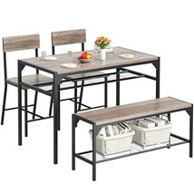 Shintenchi Kitchen Table Chairs Set of 4, Dining Table Set for 4 with Be... - $514.76